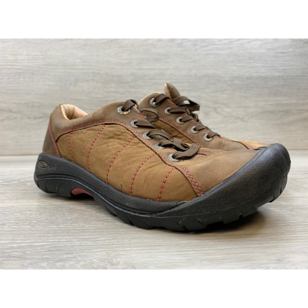 Keen Presidio Brown Leather Walking Shoes Women's 6.5 Low Top Oxfords Shoes